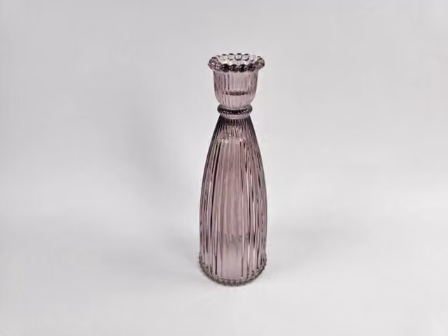 KDMD Amethyst Glass Candle Holder, Medium, Purple