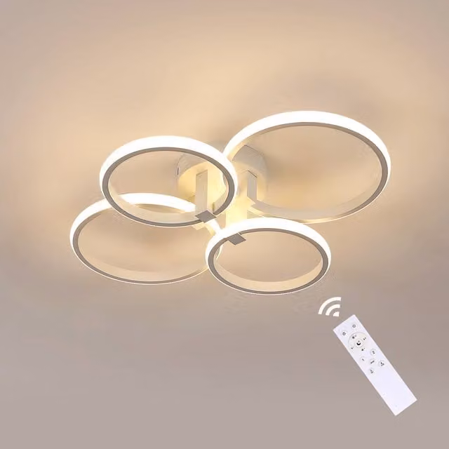 Pheashine White LED Ceiling Light, 76W Dimmable with Remote Control, Diameter: 56 cm