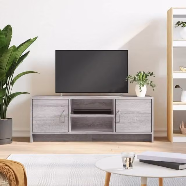 Berkfield Home Modern Grey TV Cabinet W/D/H: 102 x 30 x 37.5 cm – 1