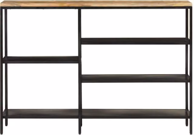 Berkfield Home Industrial Console Table in Brown Solid Mango Wood and Iron, W/D/H: 110 x 30 x 75 cm – 1