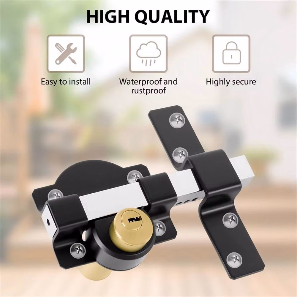 SPETLEK Garden Security Double Long Throw Bolt Rim Lock in Black – 5