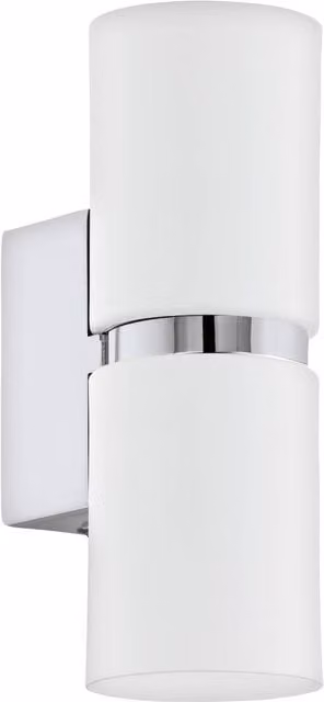 Eglo Passa 2 Light LED Wall Light in White and Chrome