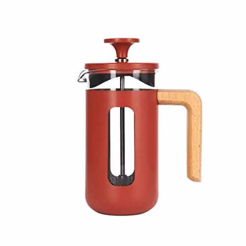 La Cafetiere Pisa Stainless Steel French Press Cafetiere, Red, 350ml – 1