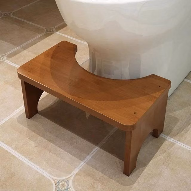 FORGEVIO Bamboo Wood Toilet Squatty Step Stool in Brown – 1