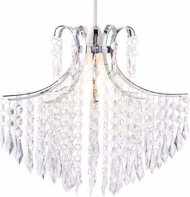 Litecraft Glow Acrylic Droplet Easy-Fit Ceiling Light in Chrome