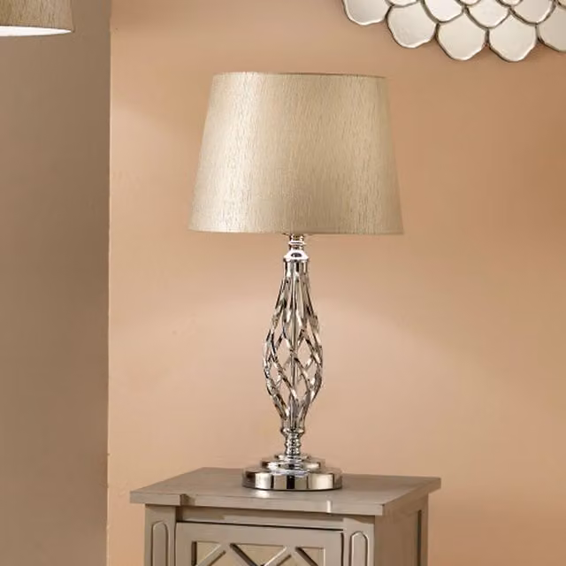 Pacific Lifestyle Silver Twist Detail Table Lamp for your Living Room