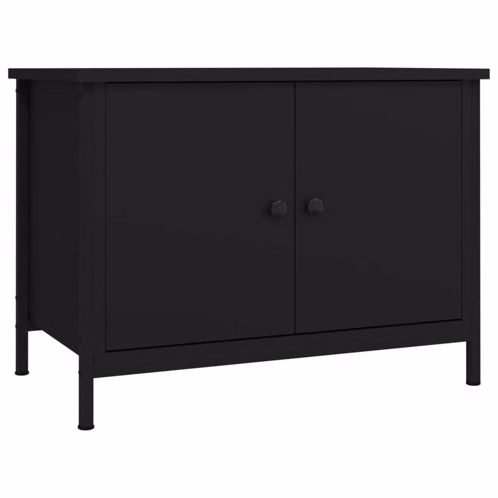 Berkfield Home Modern Black TV Cabinet with Doors, W/D/H: 60 x 35 x 45 cm – 2