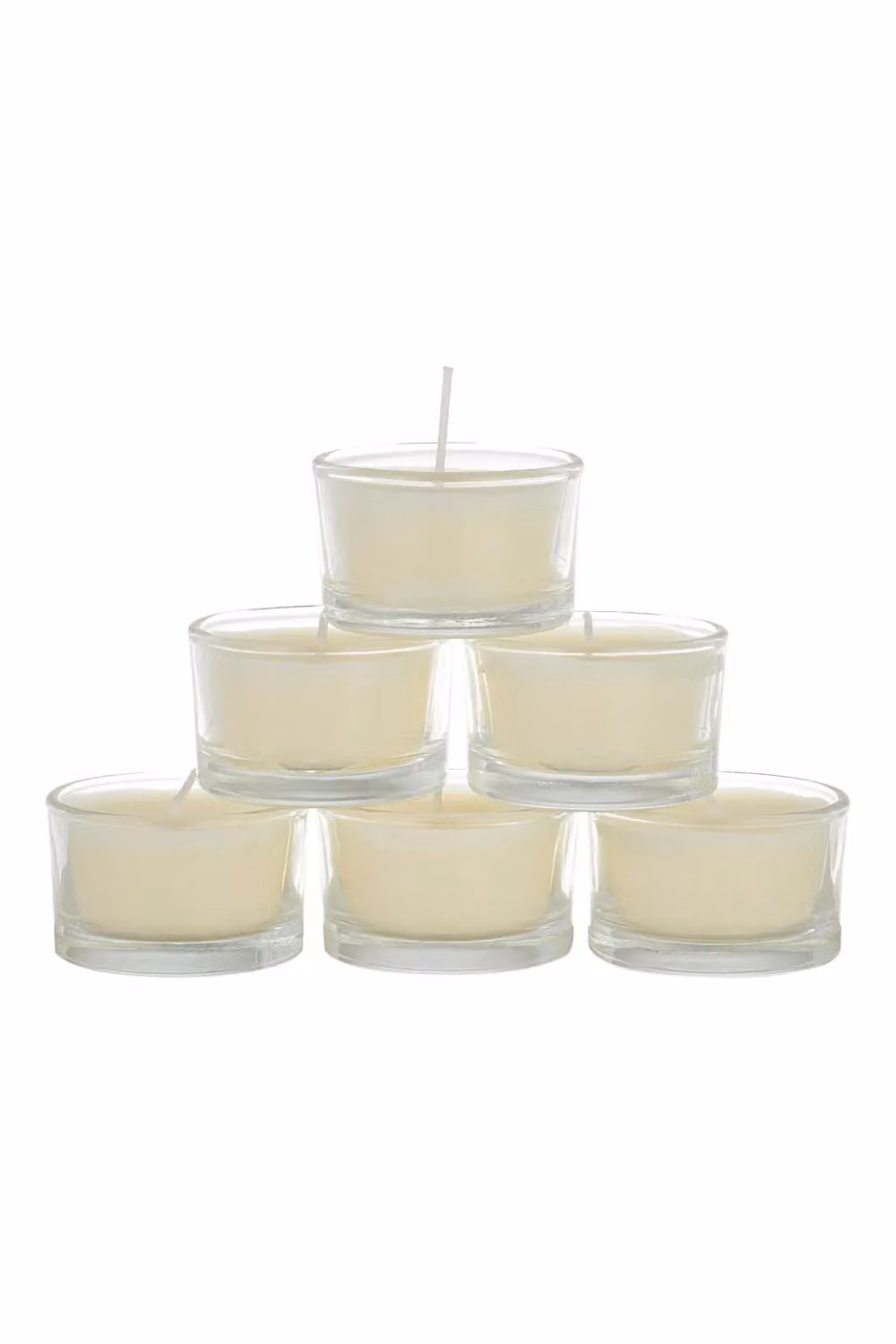 SHEONLY 6-Piece Jasmine Scented Vegetable Wax Votive Candle Set in White Glass – 3