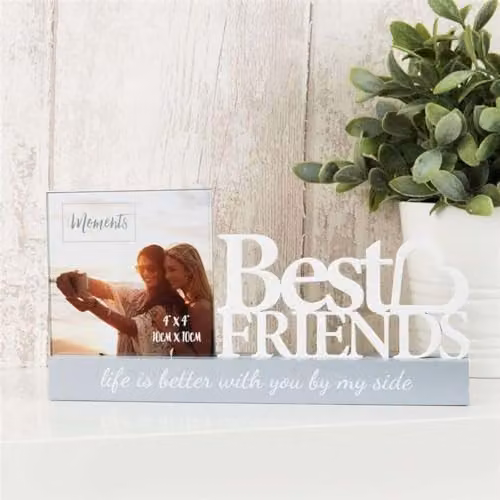 Widdop Celebrations Best Friends Square Single Photo Frame, Multicolour, 4 x 4 in – 1