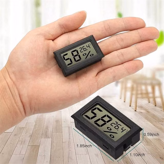 SPETLEK Mini Digital LCD Thermometer Hygrometer in Black