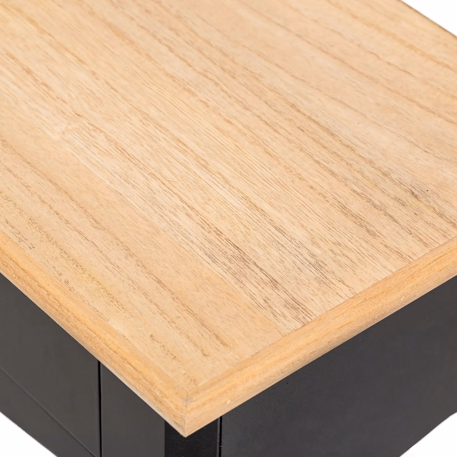 Nordlys Scandinavian Style Black Lacquered Beech Wood Bedside Table – 7