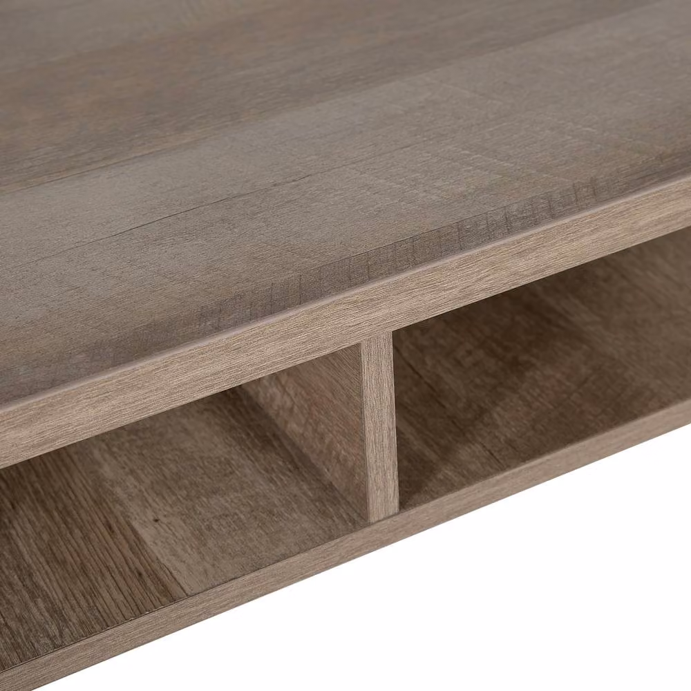 Wyld and Coco Office Writing Desk with 3 Storage Compartments, Brown Laminate Top and Black Iron Frame, W: 120 cm, D: 60 cm – 5