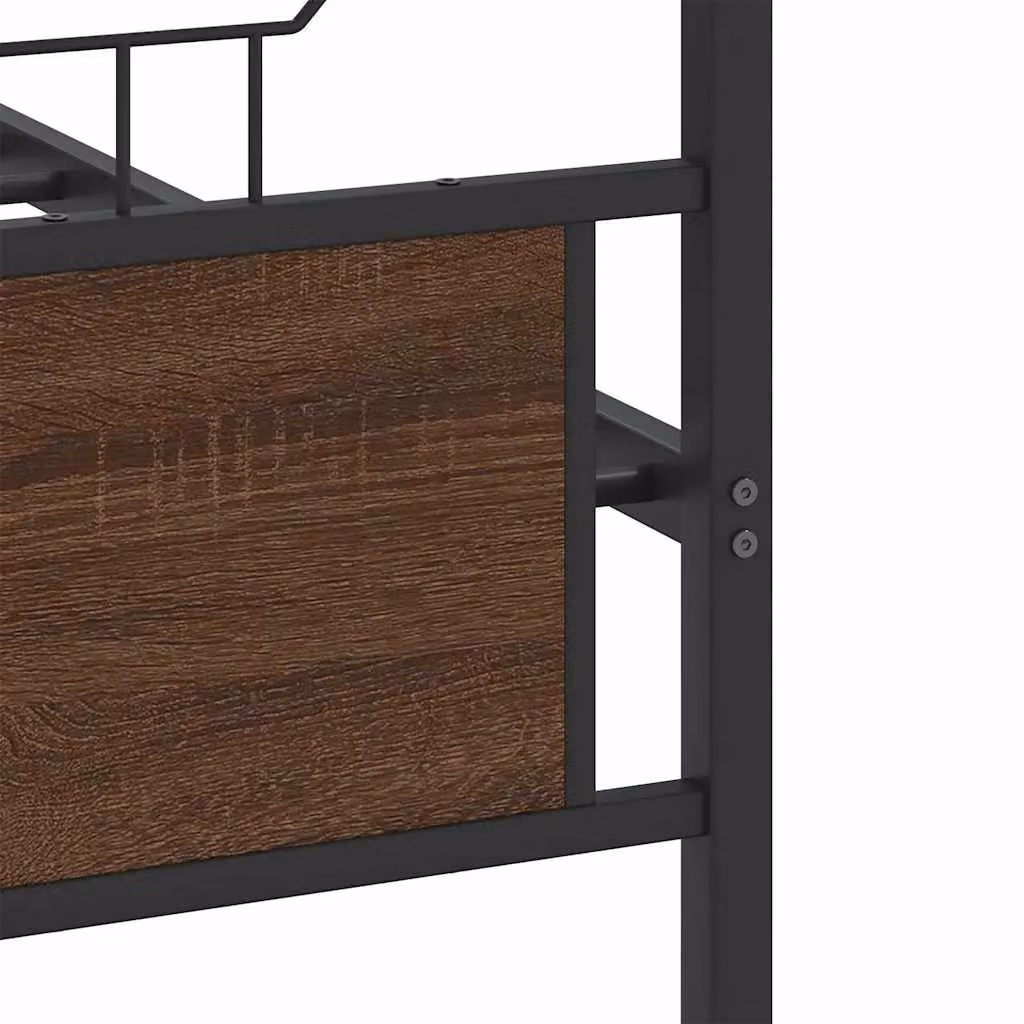 Berkfield Home Bed Frame in Brown Oak, W/D/H: 140 x 200 cm – 5
