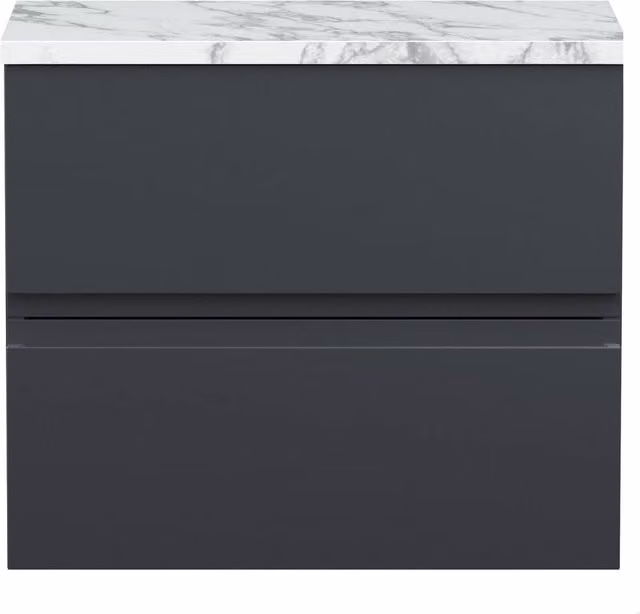 Balterley Mavesyn Contemporary 2 Drawer Wall Hung Bathroom Vanity Unit, Dark Grey, Width: 60 cm