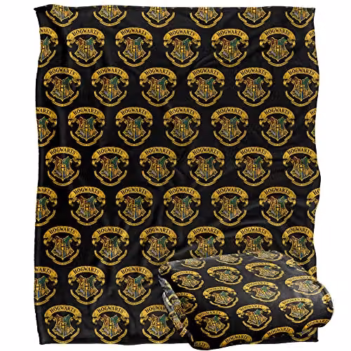 Logovision Harry Potter Hogwarts Crest Super Soft Fleece Throw Blanket, White and Multicolour, W/D/H: 152 x 127 x 1 cm – 5