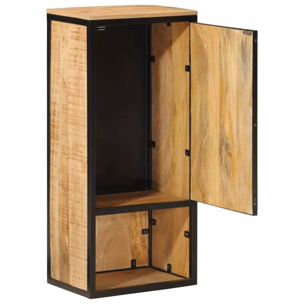 Berkfield Home Industrial Bathroom Cabinet in Brown Solid Mango Wood and Iron, W/D/H: 40 x 27 x 90 cm – 2