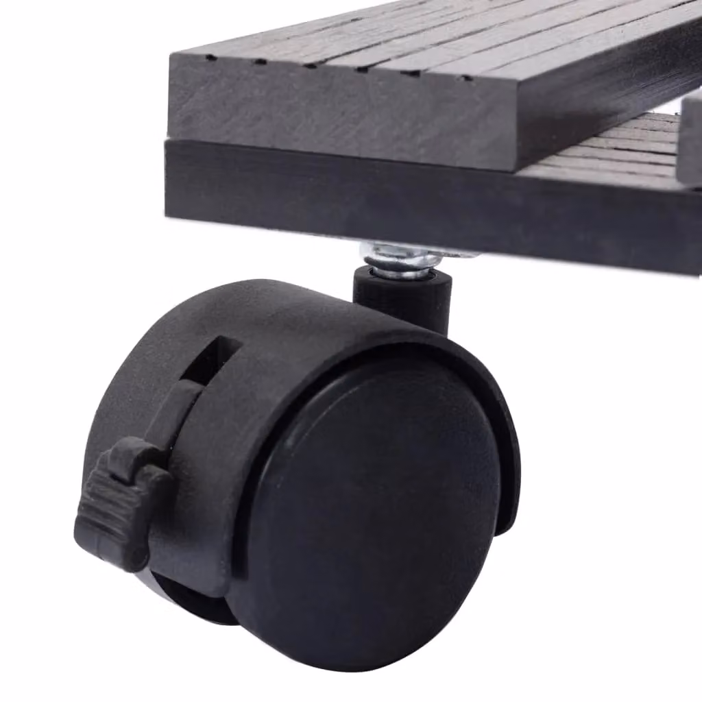 Berkfield Home WPC Plant Trolleys, 2 Pieces, Grey, W/D/H: 30 x 30 x 7.5 cm – 3