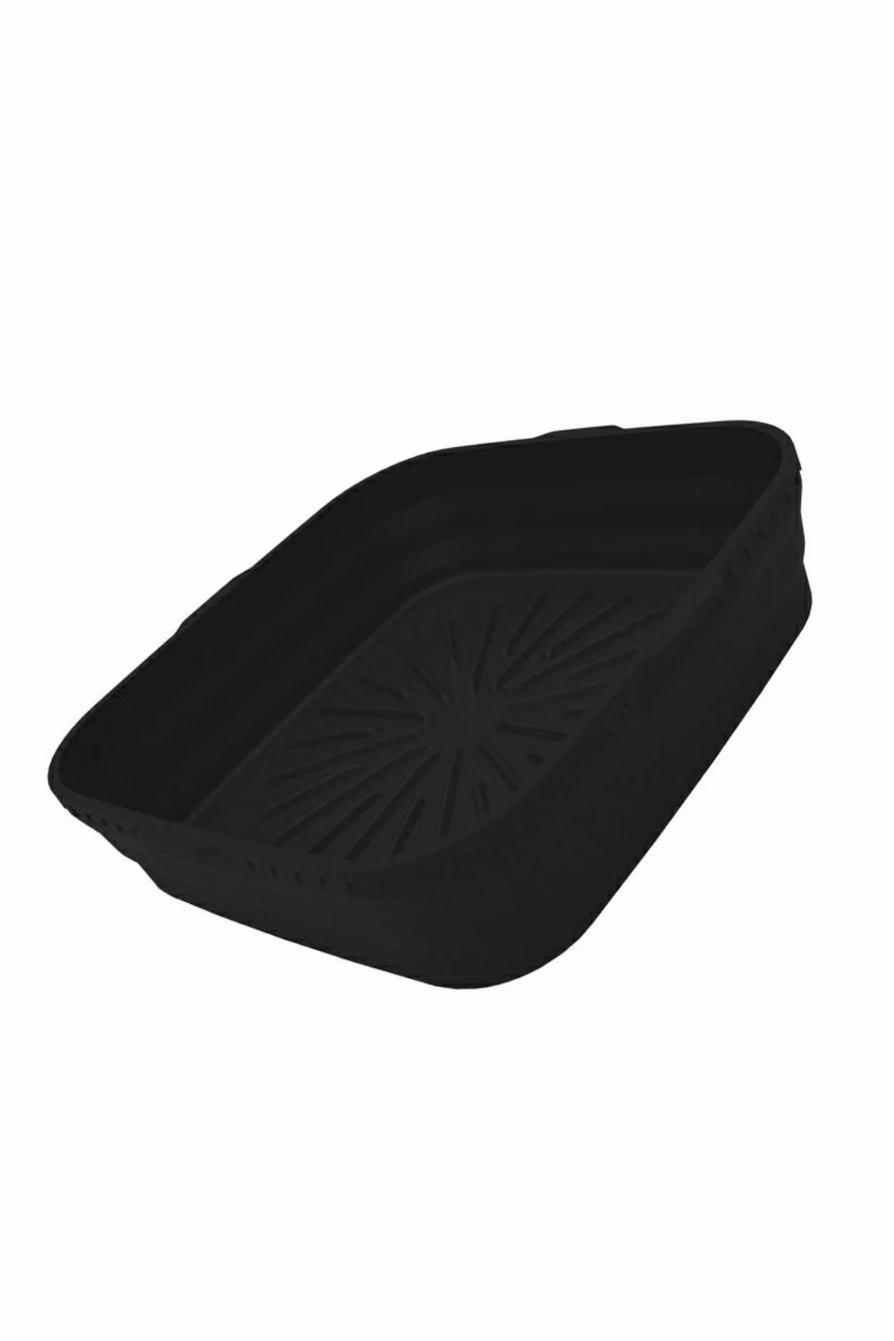 KDMD Reusable Nonstick Silicone Air Fryer Baking Basket Liner, Black, Square – 2