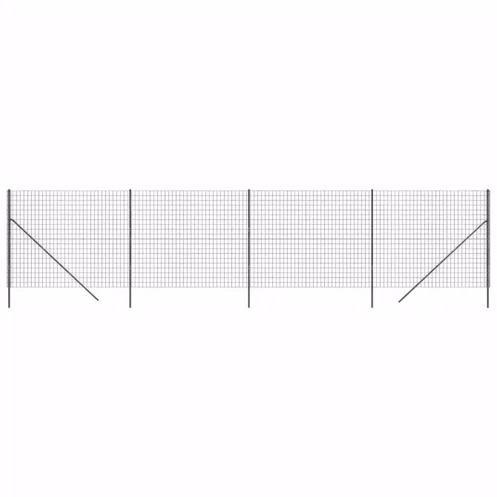 Berkfield Home Anthracite and Black PVC Coated Galvanised Steel Wire Mesh Fence, W: 10 m, H: 1.4 m – 2