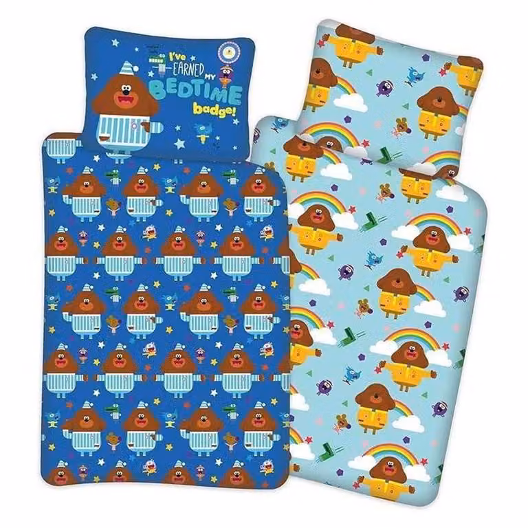 Hey Duggee Reversible Duvet Cover and Pillowcase Set, Multicolour, W/H: 90 x 200 cm