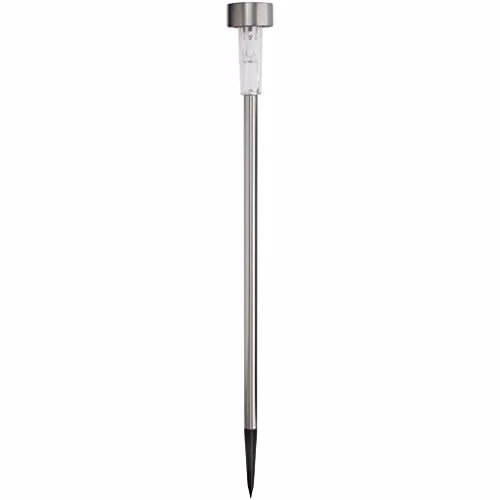 Luxform Fuego Solar LED RGB Ground Spike Garden Lights, 24 Pack, Silver Stainless Steel