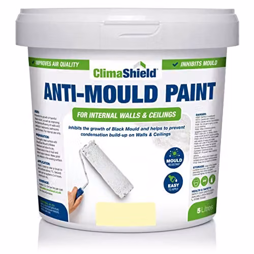 ClimaShield Anti Mould Paint in Devon Cream, 5L, for Bathrooms, Kitchens and Bedrooms – 1