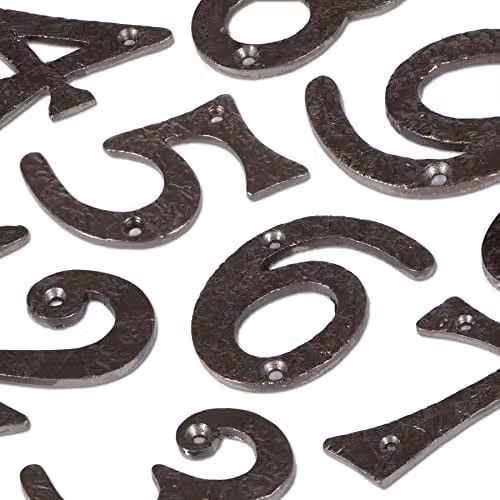 Hammer and Tongs Rustic Iron Number 2 Wall Numeral in Grey, Height: 8.5 cm