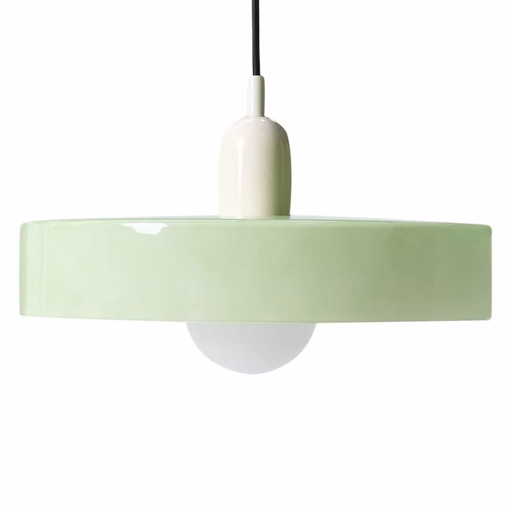 Wyld and Coco Retro Green Glass and Metal Sphere Pendant Lamp – 2