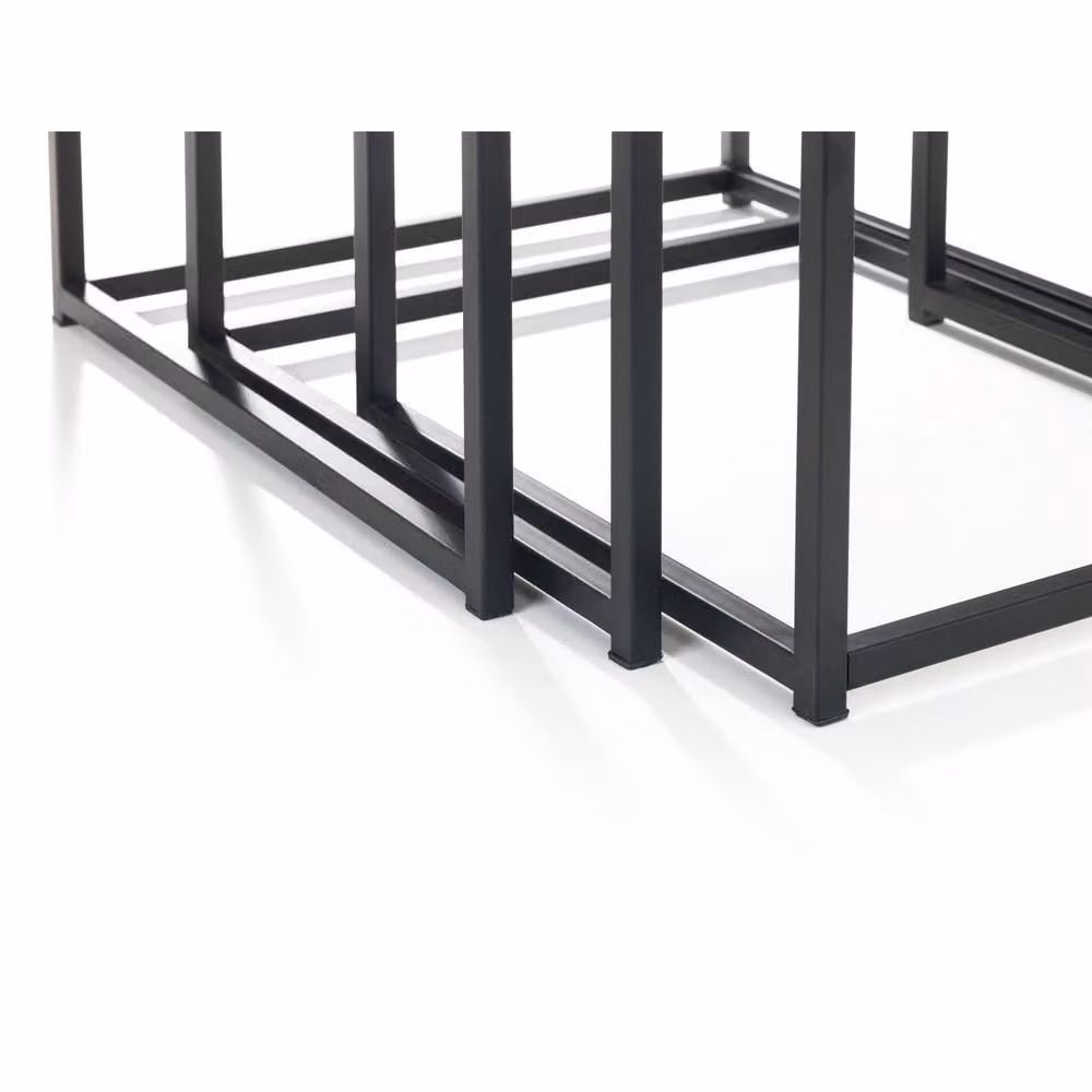 Cheshire Harstad Industrial Nest of 3 Square Tables in Concrete and Black – 3