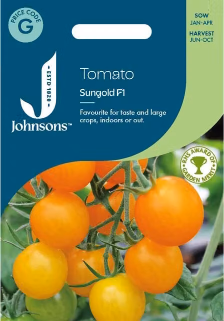 Johnsons Seeds Sungold Orange Tomato Vegetable Seeds
