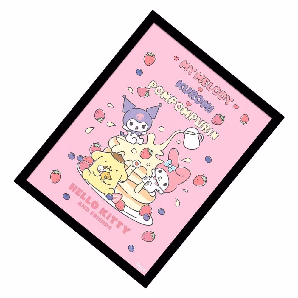 Sanrio Friends Framed Pink Paper Poster – 2