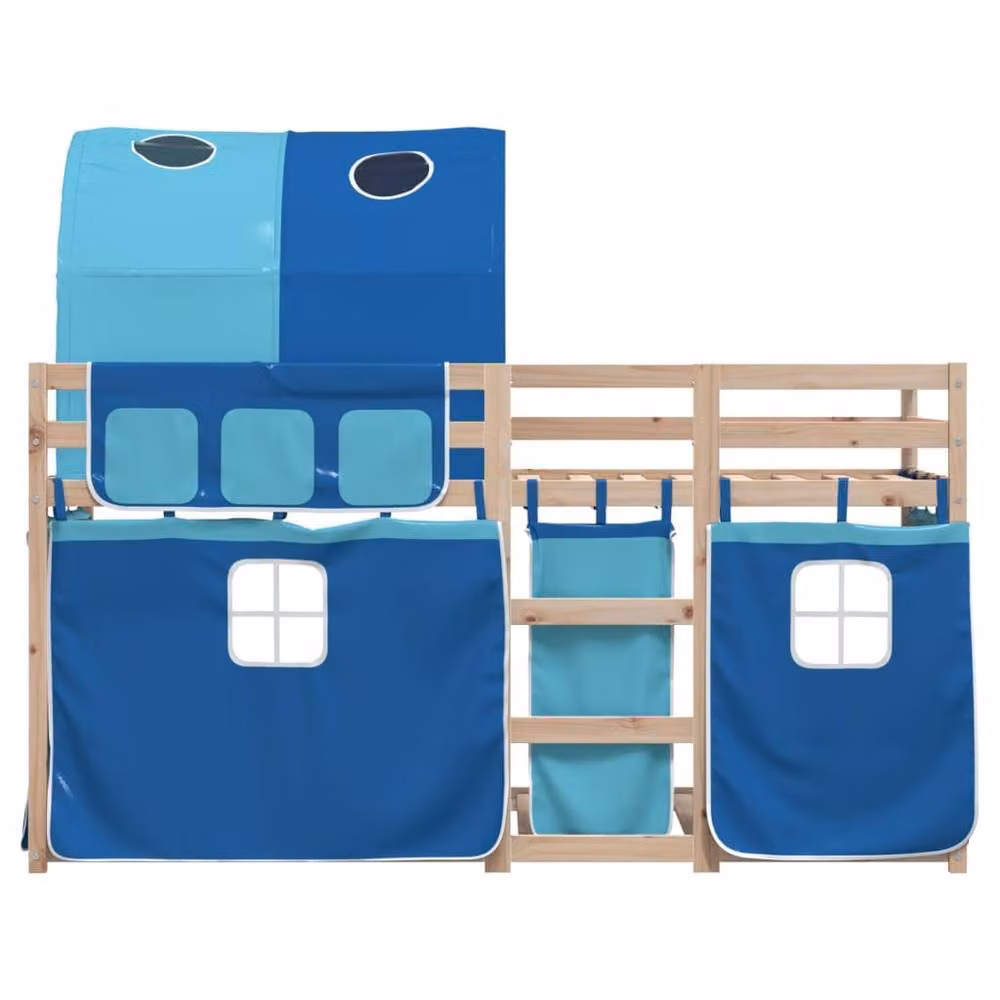 Berkfield Home Rustic Blue Solid Wood Pine Bunk Bed for Children W: 80 cm, L: 200 cm – 3