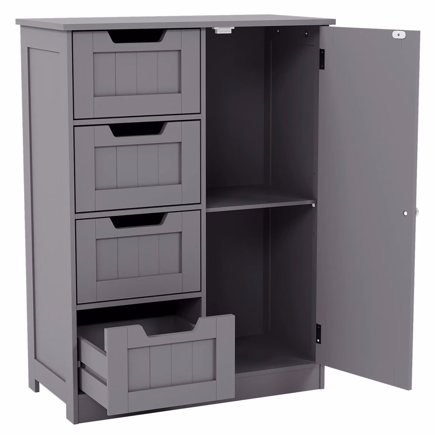 Home Discount Bath Vida Priano 4 Drawer 1 Door Freestanding Bathroom Storage Unit, Dark Grey, H 81.0 x W 60.0 x D 30.0 cm – 5