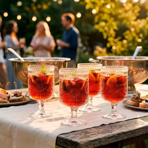 Argon Tableware Amore Ribbed Wine Glasses, 270ml, Pack of 6, Transparent Floral Design – 2