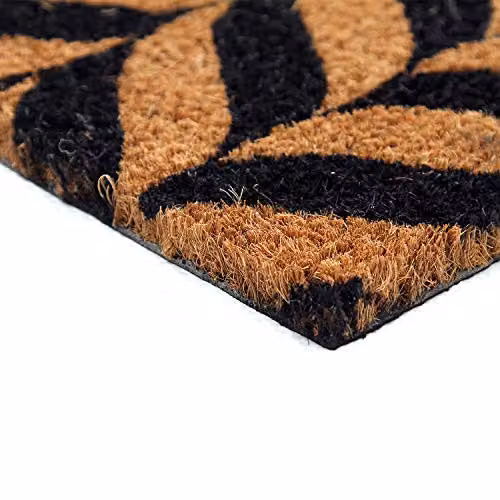 Coco&Coir Brown Patterned Coir Door Mat with Rubber Backing, W: 45 cm, D: 75 cm – 3