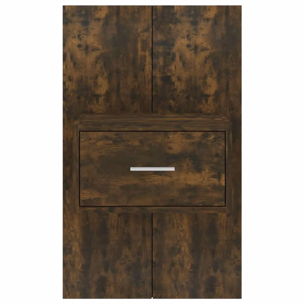 Berkfield Home Set of 2 Wall-mounted Bedside Cabinets in Smoked Oak Brown – 5