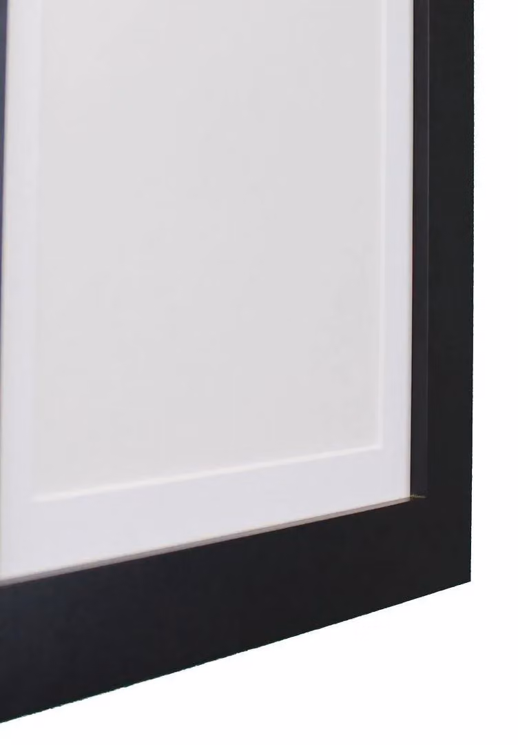 Frames & Mirrors 4U Metro Black Single Picture Frame with White Mount for A3 Images – 2