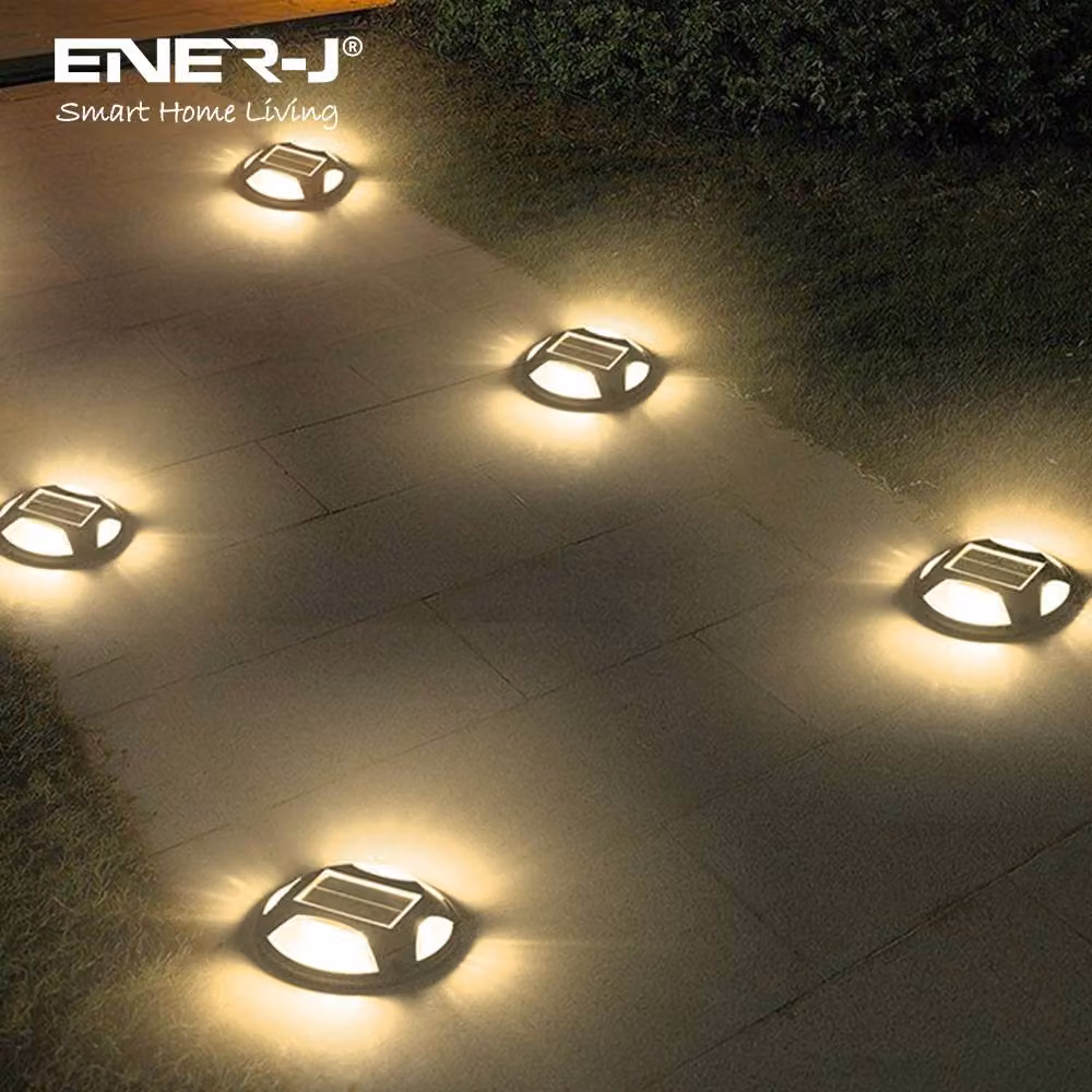 ENER-J Pack of 2 Solar LED Ground Recessed Lights, IP65 Waterproof, Colour Switchable RGB, Grey – 3