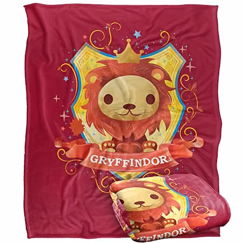 Warner Brothers Harry Potter Gryffindor Crest Watercolor Fleece Throw Blanket, White, W/D/H: 152 x 127 cm – 1