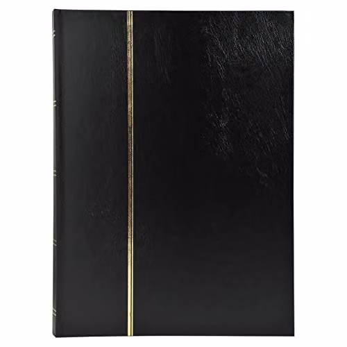 Exacompta Classic Stamp Album in Black Faux Leather, W: 17 cm, H: 22.5 cm