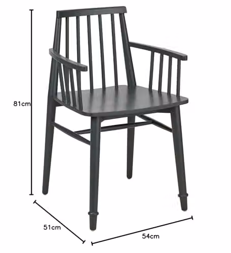 Statement Furniture Queensbury Wooden Dining Armchair with Slatted Back in Green – 2
