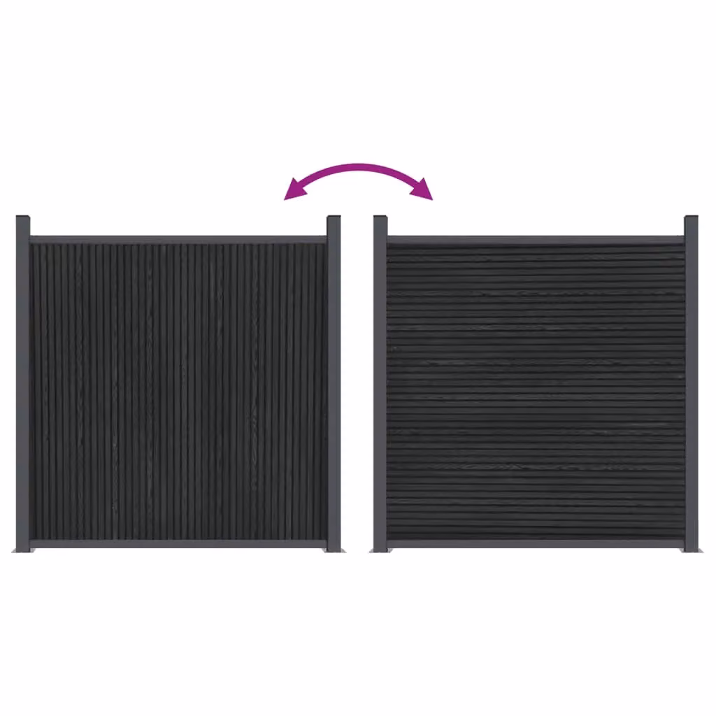 Berkfield Home Grey WPC and Aluminium Opaque Fence Panel, W: 1564 cm, H: 186 cm – 4