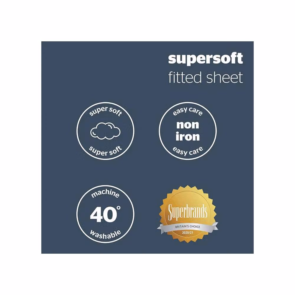 Silentnight Supersoft Microfibre Fitted Sheet, Double, White or Anthracite, W/D/H: 140 x 200 cm – 5