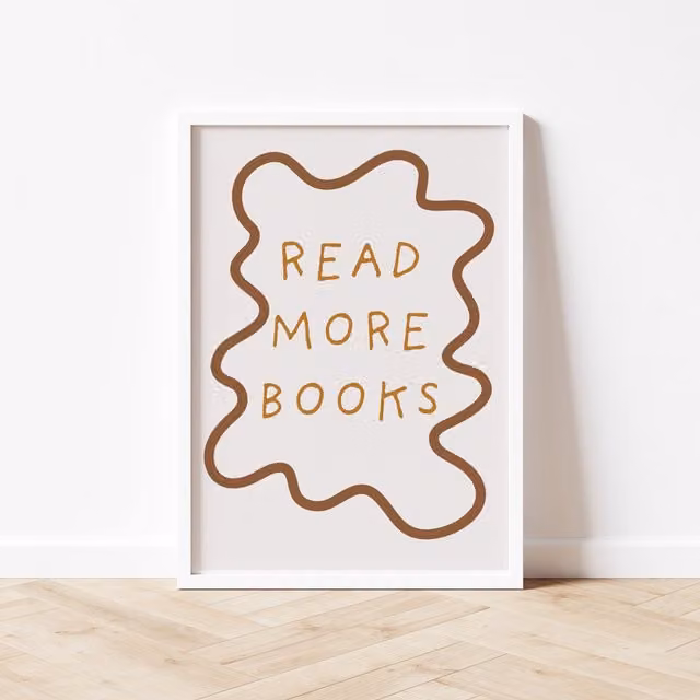 Autumns Corner Read More Books Typography Print Wavy Edition A4