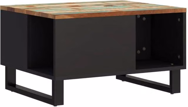 Berkfield Home Reclaimed Solid Wood Coffee Table, Multicolour, W: 60 cm, D: 50 cm, H: 35 cm – 1