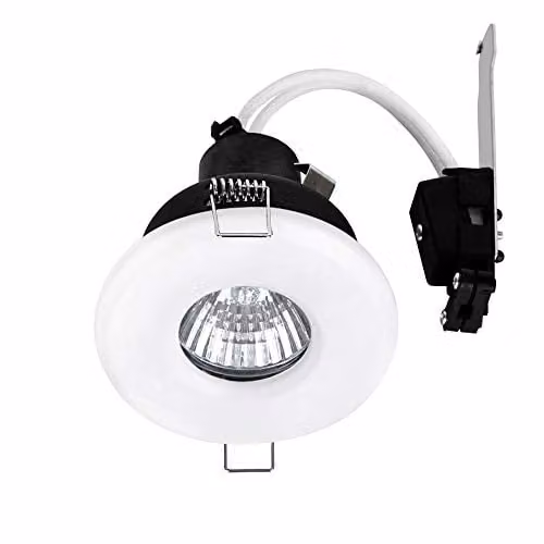 MiniSun Pack of 4 Gloss White Recessed LED Ceiling Downlights with 5W Cool White Bulbs