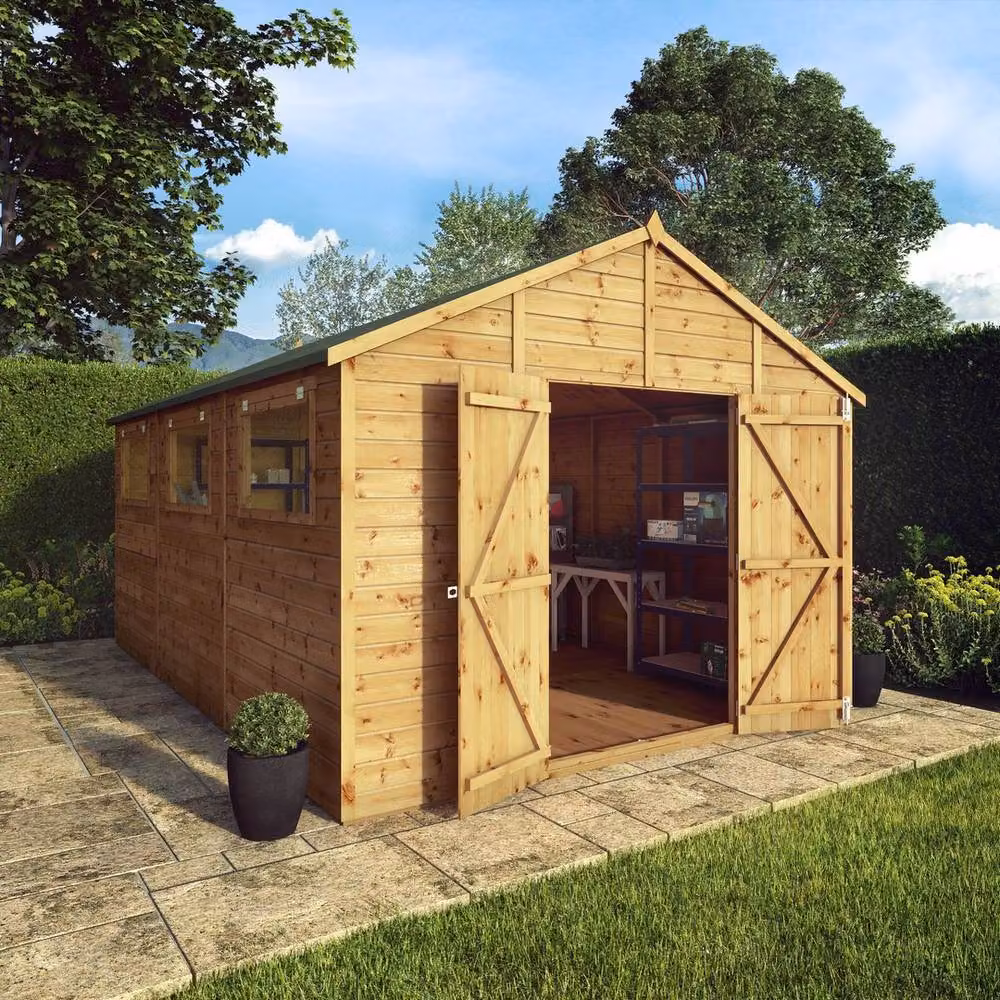 Mercia Premium Shiplap Apex Workshop in Brown, W: 322.7 cm, D: 457.2 cm, H: 252.4 cm – 5