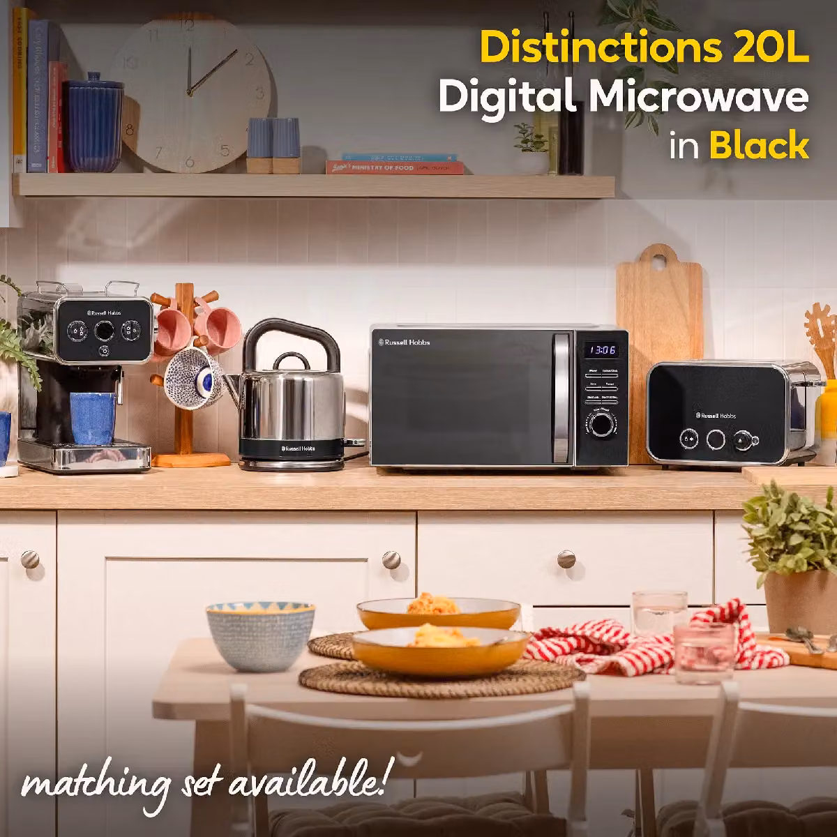 Russell Hobbs RHMD832 Digital Solo Microwave, 20L, 800W, Black – 3