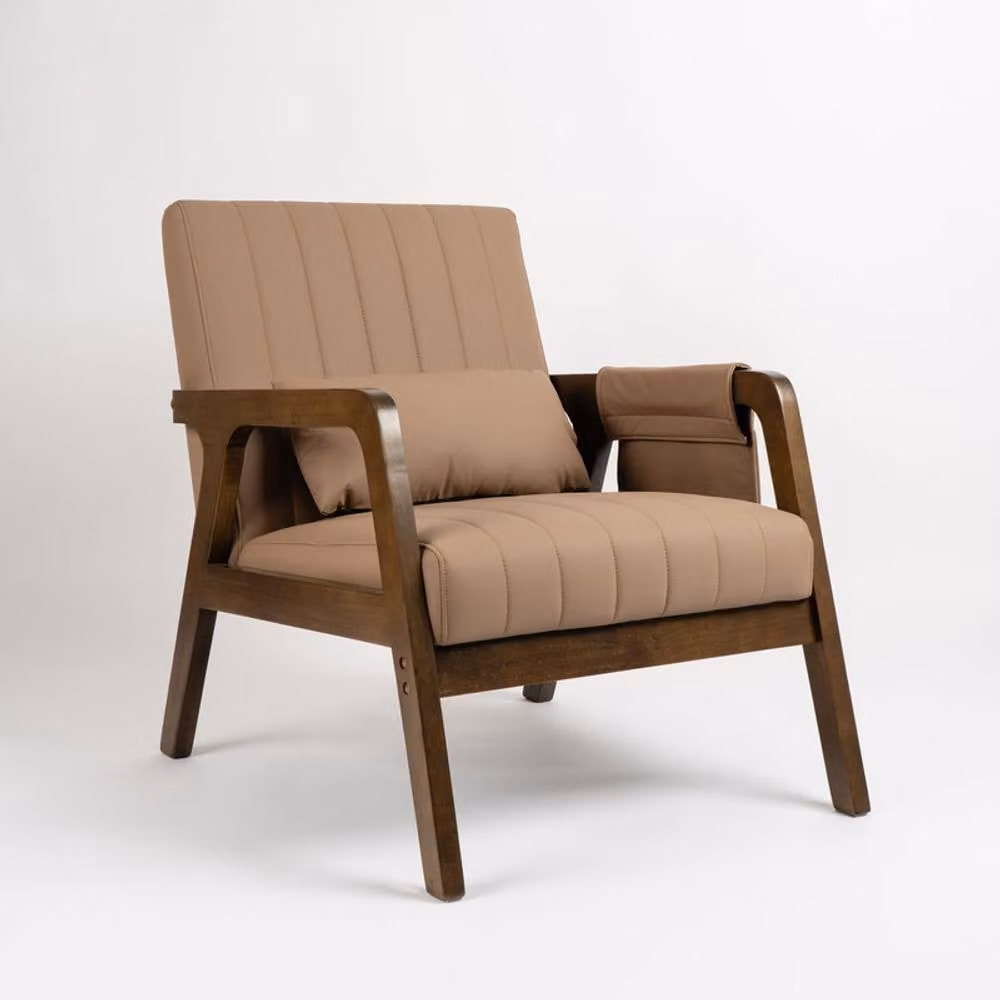 Scottish Everlastings Ltd Faux Leather Accent Chair in Light Brown – 2
