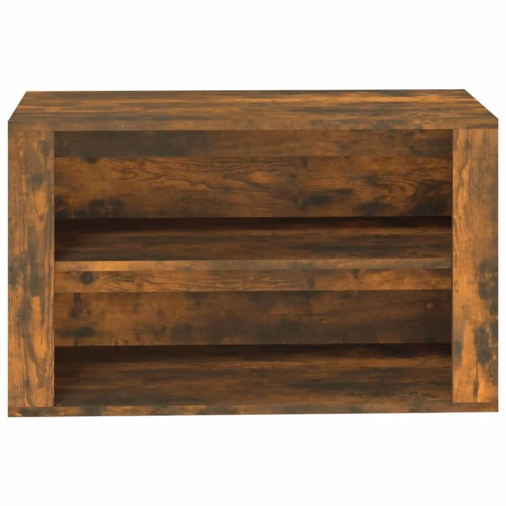 Berkfield Home Smoked Oak Shoe Rack in Brown, W/D/H: 75 x 35 x 45 cm – 4